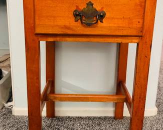 Accent Table with black top and drawer