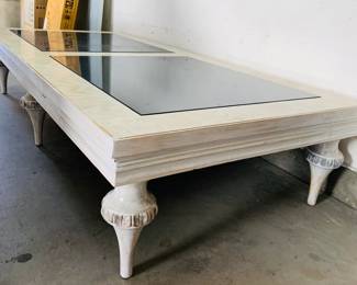 Hollywood Glam! Mid Century Coffee Table w/ Smoke Glass