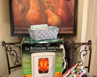 Chicken Rotissoire, 2 Bar stools 