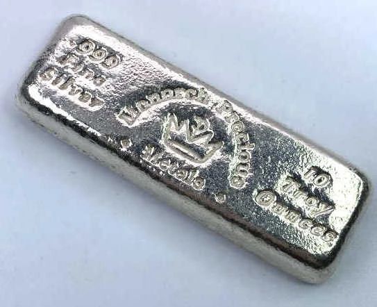 10 oz Troy Silver Ingot, Monarch Precious Metals