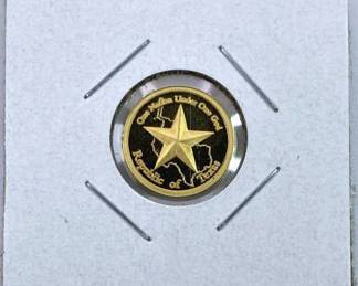 1/10oz Gold Republic of Texas Round .9999