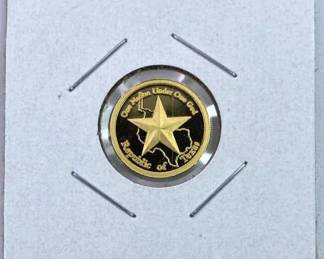 1/10oz Gold Republic of Texas Round .9999