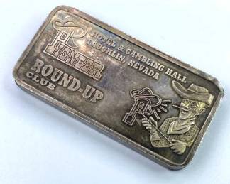 5 oz Troy Silver Bar, Vintage Pioneer Casino