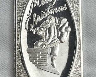 1oz 999 Silver Christmas Bar
