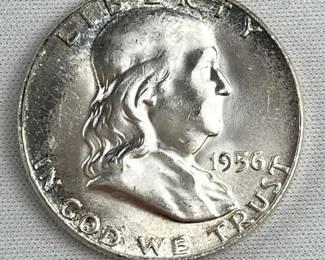 1956 Franklin Silver Half Dollar Super High Grade