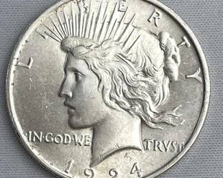 1924 Peace Silver Dollar w/ Luster