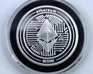 1oz Troy Silver Ethereum Crypto Round .999