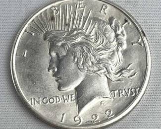 1922-S Peace Silver Dollar w/ Luster