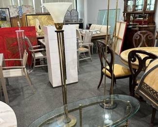 Gold Glass Top Coffee Table