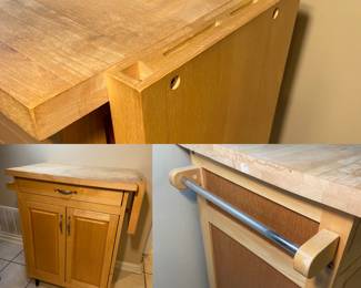 Rolling NATURAL COLOR KITCHEN Cart/ISLAND