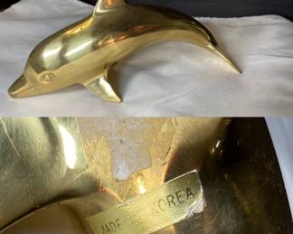 Vintage Brass Dolphin Figurine made in Korea