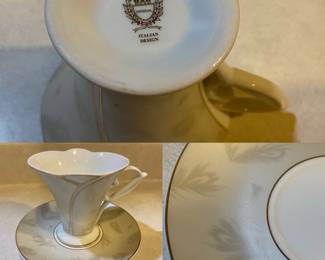 Imperial Italian Design Fine Porcelain Demitasse Heart Espresso Cup & Saucer Set