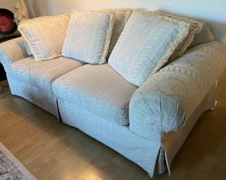 Pair Cream Upholstered Loveseat’s