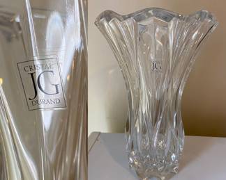 J G Durand Crystal Cathedral Vase-As-Is chip on bottom