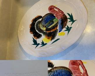 Vintage Japan Turkey Platter made in Japan 18” x 14”