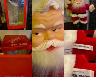 Vintage 1988 Rich's Coca Cola Plush
15" SANTA CLAUS Rubber Face Holding Bottle-Like New in Box-Clean Clean Clean