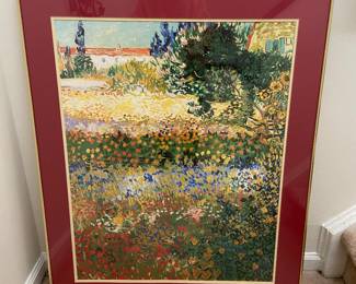 Garden in Bloom, Arles, Print Vincent Van Gogh Matted & Framed