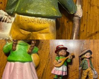 Vintage Syroco type Hong Kong Approximately 2” Set Little Boy and Girl Figures