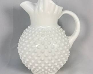 Fenton Hobnail White Milk Glass Pitcher