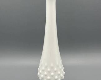 Fenton Glass Swung Bud Vase with Hobnail