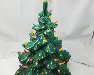 Ceramic Christmas Tree with Lights and a Star