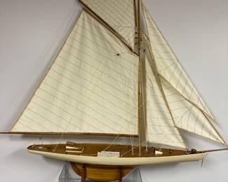 Large wooden sailboat 