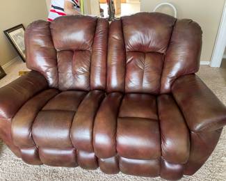 Leather loveseat