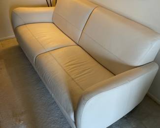 White leather Italsofa 79"