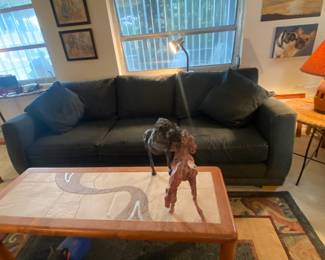 Denim ACME Couch 87"                                                         
Haslev Denmark ceramic inlay coffee table and side table