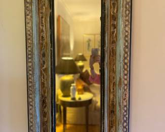 One of two painted mirrors