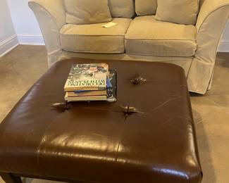 Leather ottoman 