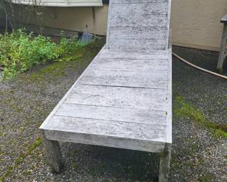 	Teak Patio Lounger w/ Attached Side Table - 80” x 28” - Adjustable #1