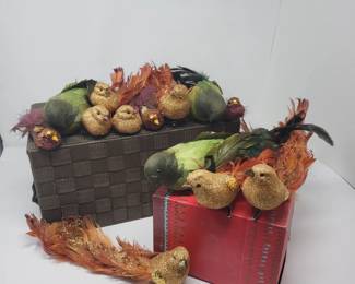 Bakers Dozen Glittery Bird Ornaments