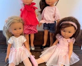 (4) 2002 Corolle 14” Dolls & Clothes