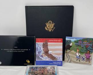 Book of Foreign Coins and 4 Collector Coin Sets