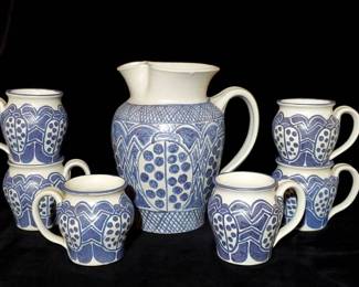 Charles Fach Signed Ladybug Jug Mugs