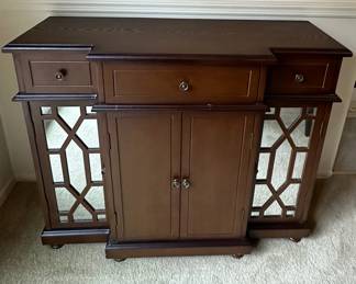 Wood Grain Mirrored Front Sideboard
