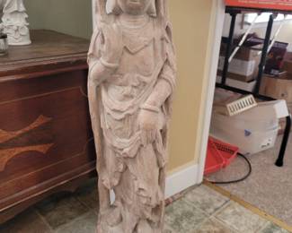 Vintage 1961 Austin Productions  Kwan Yin / Guan Yin  Terra Cotta  Sculpture 