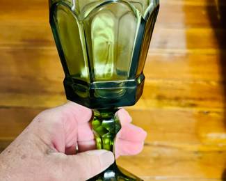 Fostoria Virginia green stemware