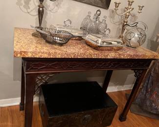 Mahogany buffet w granite top
