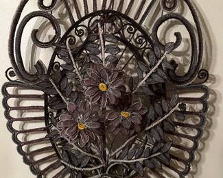 Antique French Victorian Purple Glass beaded Memorial Wreath