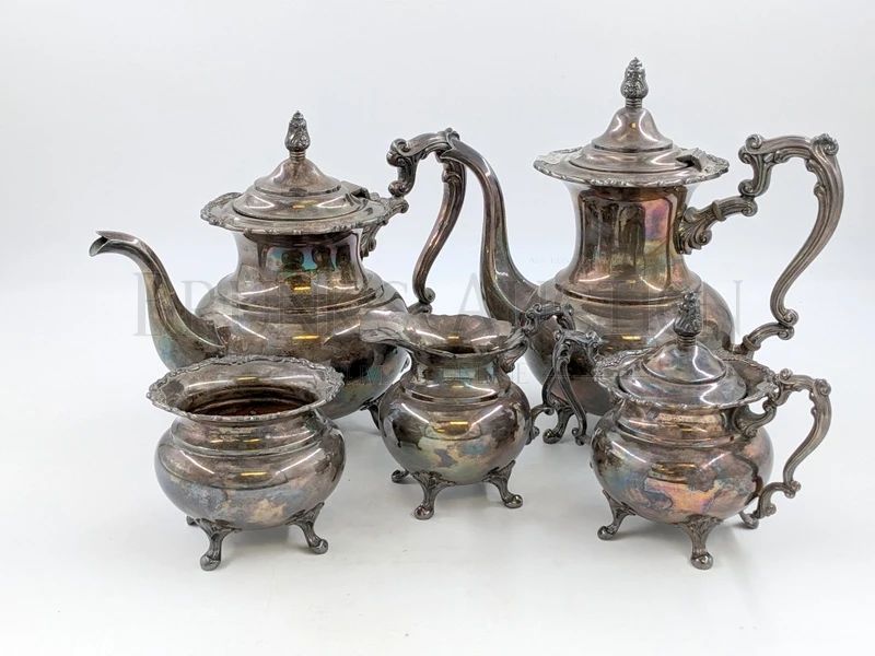 87.20 OZ TW
(5PC) HIRATA & CO. JAPANESE STERLING COFFEE/TEA SET, MATCHING
MARKED "STERLING 950 - HIRATA & CO." ON BOTTOM