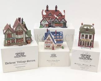 (x4) DEPT. 56 HERITAGE VILLAGE COLLECTION (3) DICKENS VILLAGE...