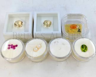 GROUP OF GEMSTONES (2) LABRADORITE YELLOW, 6.8CT (1)...