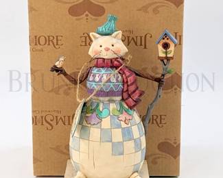 JIM SHORE CAT SNOWMAN "COOL CAT" 2008 8" (IN ORIGINAL BOX)