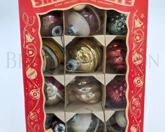 (12) VINTAGE CHRISTMAS ORNAMENTS HAND BLOWN GLASS...