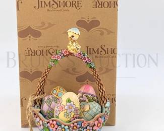 JIM SHORE EASTER BASKET W/EGGS "BIDDIE BASKET" 2007 8" (IN ORIGI...