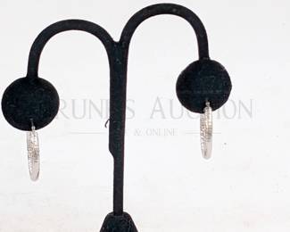 1.44 GRAMS TW 14K WHITE GOLD EARRINGS PIERCED