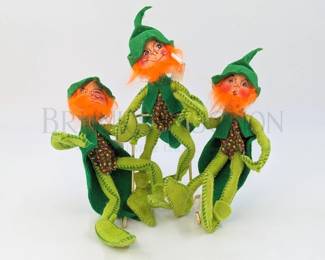 (X3) VINTAGE ANNALEE LEPRECHAUNS, BROWN USA 1955...