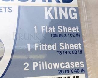 (4PC) DREAM GUARD KING/QUEEN SHEET SET, TAN (1) FLAT SHEET (1) FITTED & PILLOW CASES